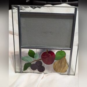 Carr stained glass frame with fruit